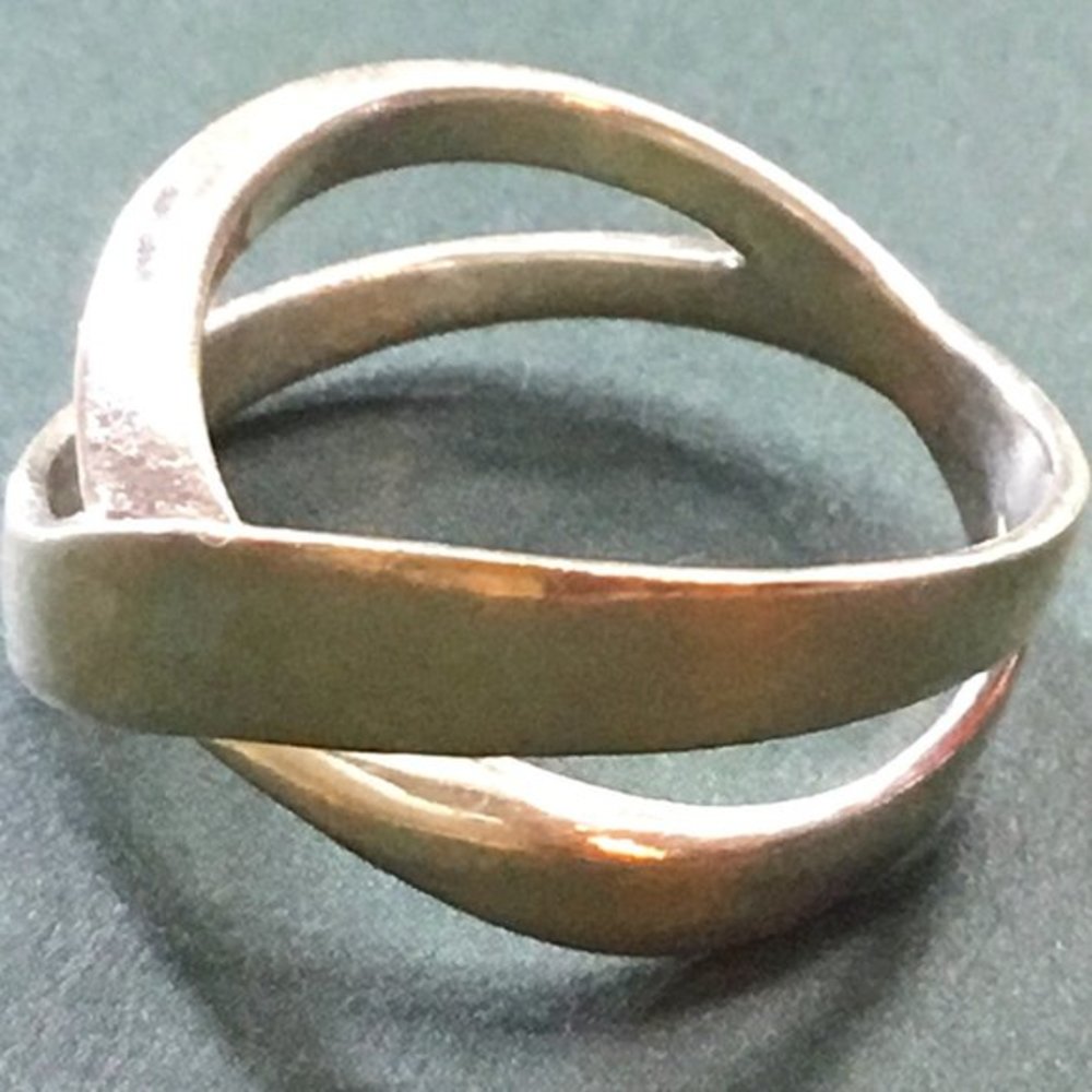 DOUBLE BAND RING STERLING SILVER MINIMALIST RING SIZE 7